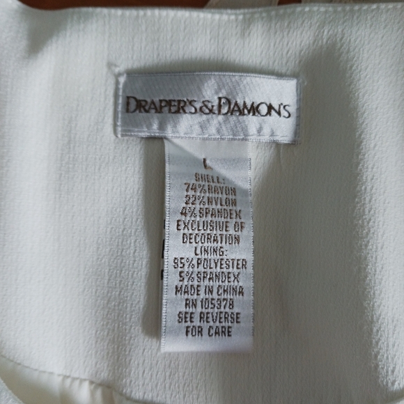 Vtge Size L Draper's & Damon's Floral Embroidered Womens Jacket White - Picture 7 of 7